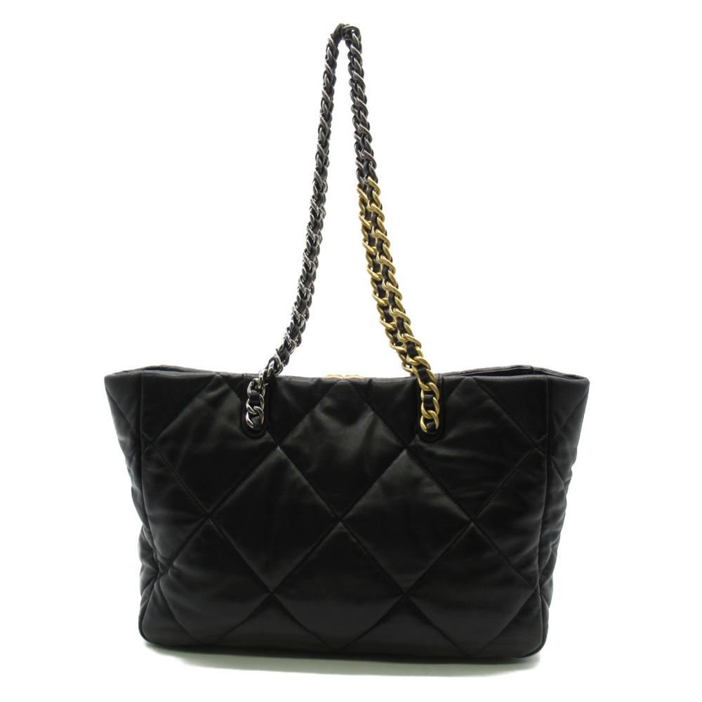 Chanel 19 Lambskin Bag Black Chain Tote